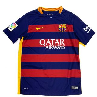 Nike Fc Barcelona Home Jersey 2015/16 Youth Kids Size Large Dri Fit Short Sleeve