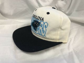 Vintage 90 ' s Carolina Panthers 1 Apparel Big Logos Snapback Hat Cap Made In USA 2