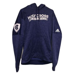 Adidas Holy Cross Crusaders Hoodie M Purple College School Logo Pocket