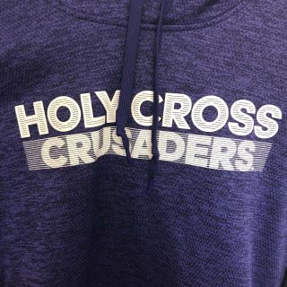 Adidas Holy Cross Crusaders Hoodie M Purple College School Logo Pocket 3
