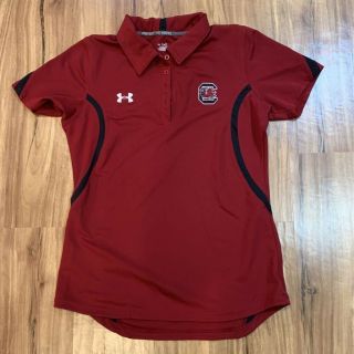 South Carolina Gamecocks Football Under Armour Heatgear Womens Polo Shirt Red M