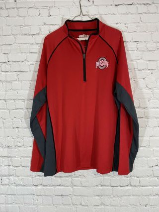 Scarlet And Gray Authentic Apparel Ohio State Buckeyes 1/4 Zip Pullover Sz L