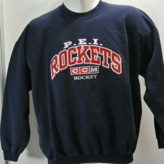 Pei Rocket Qmjhl Hockey Ccm Sweatshirt Blue Size Xl Prince Edward Island