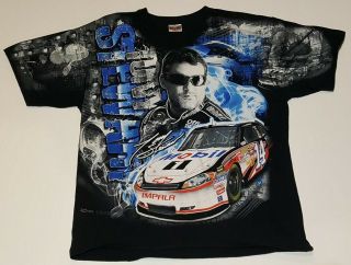 Tony Stewart Chase Authentics All Over Print 2 Sided Black T Shirt Mens Xl