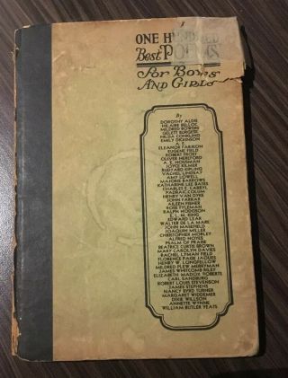 1930 Vintage Book 100 Best Poems For Boys & Girls,  Whitman Pub. ,  Poetry