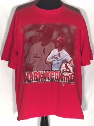 Vtg 1997 Mark Mcgwire St Louis Cardinals Mlb Baseball Starter Xl Red T - Shirt