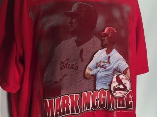 Vtg 1997 Mark Mcgwire St Louis Cardinals MLB Baseball Starter XL Red T - shirt 2