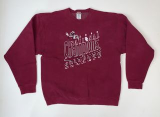 Vintage Oklahoma Sooners Crewneck Sweatshirt Adult Xl 2000 National Champions