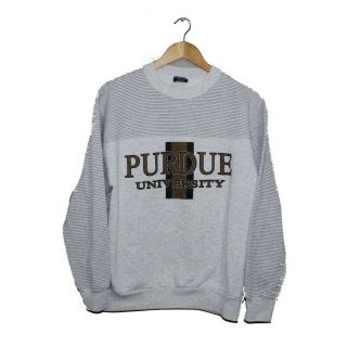 Vintage Ncaa Purdue University Boilermakers Sweatshirt Crewneck Pinstripes Large