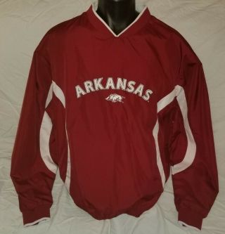 Vintage Starter Arkansas Razorbacks Ncaa Embroidered Windbreaker Jacket Men 