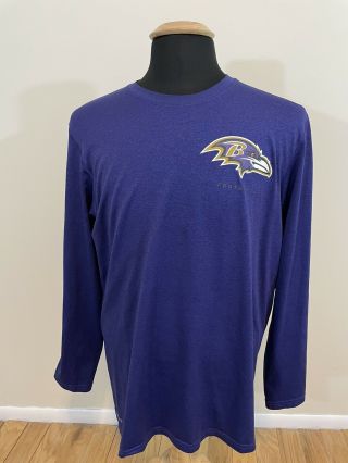 Men’s Baltimore Ravens Nfl Purple Nike Dri - Fit Long Sleeve Top Size Large