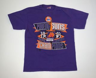Vintage 90s Phoenix Suns Western Conference Champions T - Shirt Adult M Purple