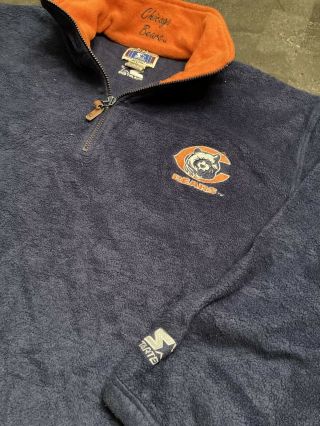 Vintage 90s Starter Nfl Chicago Bears 2 Tone Pullover Hoodie L Rare