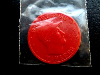 1959 Rare Whitey Ford York Yankees Armour Hot Dogs Plastic " Coin "