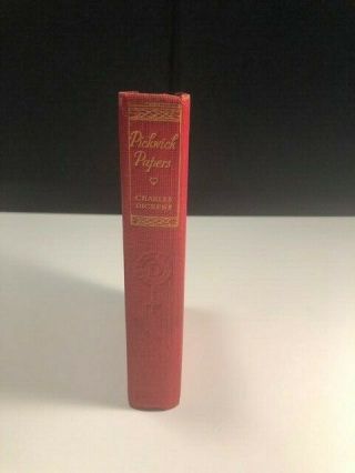 Antique Charles Dickens Pickwick Papers,  T.  Nelson & Sons Book Red Decor
