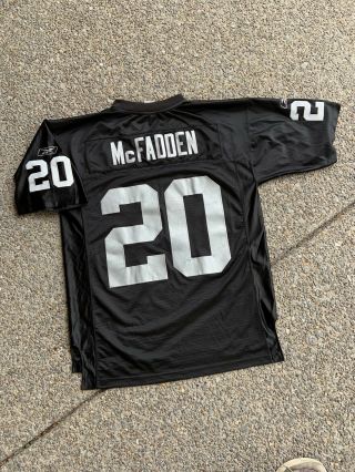 Oakland Raiders Darren Mcfadden Nfl Equipment On Field Reebok Jersey Large