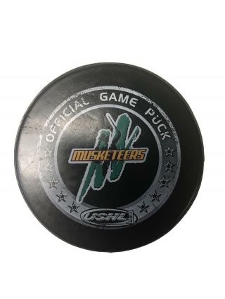 Sioux City Musketeers Ushl Rare Vintage Official Game Puck