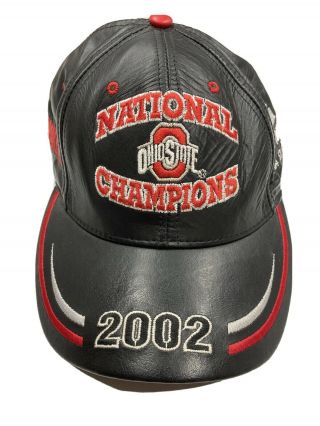 Ohio State Buckeyes 2002 National Champions 7 Time National Champs Leather Hat
