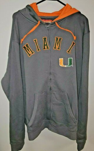 Cover One Miami Hurricanes Sweatshirt Zip Up Hoodie Size Xxl Rarely Worn