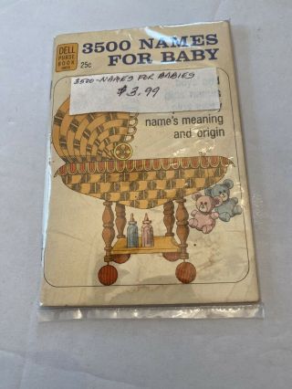 Vintage 1969 Dell 3500 Names For Baby Purse Book Soft Cover 4 " X 3 1/2 " 8859