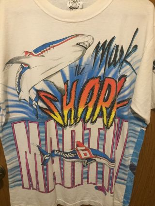 Vintage 1996 Mark " The Shark " Martin All Over Print T - Shirt / Sz.  L