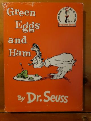 Vintage 1960 Dr.  Seuss Beginner Books Green Eggs And Ham Hardcover Book