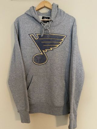 St.  Louis Blues Hockey Hoodie Size Large Grey