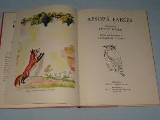 1944 BOOK AESOP ' S FABLES EDITED BY ELIZABETH STONES 3