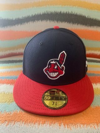 Cleveland Indians Mlb Era 59fifty Retro Chief Wahoo Logo Fitted Hat 7 3/8