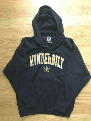 Vanderbilt Hoodie Sweatshirt Small Black & Gold 80 Cotton 20 Poly