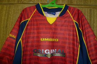 Umbro Vintage Football Training Sport Shirt Retro Jersey 90s Soccer Men Size 2XL 2