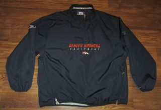 Nfl Denver Broncos Mens ¼ - Zip Pullover Jacket,  Reebok,  Blue,  Size Xl,  Euc