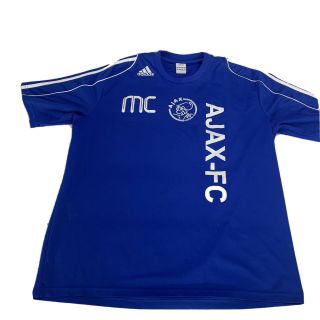 Adidas Ajax Fc Amsterdam Blue Soccer Jersey Short Sleeve Shirt - Xl