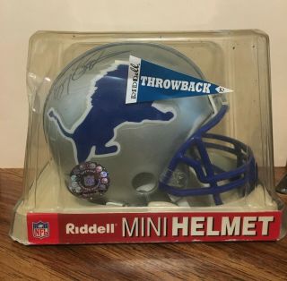Barry Sanders Detroit Lions 1983 - 2002 Throwback Riddell Mini Helmet Nib - No