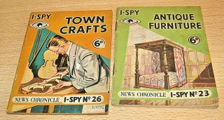 I - Spy Vintage Books X2 - Antique Furniture No.  23 & Town Crafts No.  26