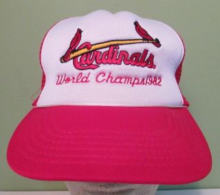 St.  Luis Cardinals Baseball Mlb World Champs 1982 Mesh Trucker Hat Snapback Vint