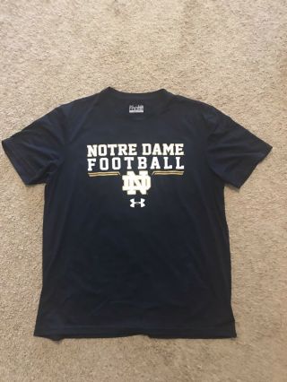 Notre Dame Fighting Irish Football Under Armour Short Sleeve Shirt Blue Nd Large