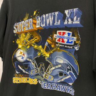 Bowl Xl Steelers Vs Seahawks Detroit Feb 05 2006 T - Shirt Large