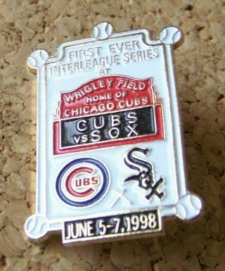 1998 Chicago Cubs Vs White Sox Pin 1st Ever Interleague Series Wrigley Fid 37222