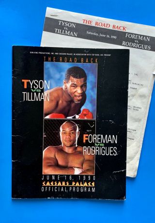 1990 Mike Tyson Vs Henry Tillman George Foreman Vs Rodrigues Official Program