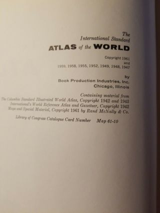 1961 International Standard Atlas of the World Maps Photos & Illustrations 3
