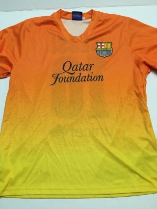 Authentic Fcb Barcelona Messi 10 Soccer Jersey Mens Small Qatar Foundation