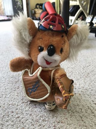 Vintage 1985 Official Los Angeles Dodgers 10” Koala Bear Catcher Plush Toy