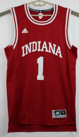 Adidas Mens Small Indiana Hoosiers 1 Red Basketball Jersey