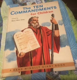 A Rand Mcnally Giant Book,  The Ten Commandments For Children,  1956