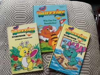 3 Vintage 1980’s Wuzzles Storybooks By Walt Disney Butterbears Popping Plant