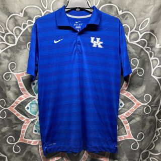 Euc Nike Golf University Of Kentucky Wildcats Dri - Fit Polo Blue Men’s Medium