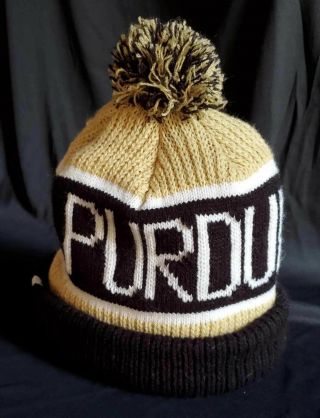 Purdue Boilermakers Stocking Winter Hat Pom Adult One Size Fits All College Mens