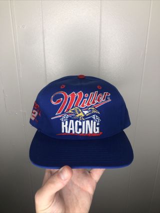 Nascar 2 Rusty Wallace Miller Racing Blue Adjustable Snap Back Hat