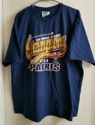Vtg San Diego Padres Mlb 1998 National League Champions Baseball Shirt Men 